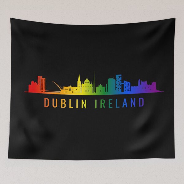 Item preview, Dublin Ireland Skyline Graphic, Classic pride flag graphic, City Skyline Graphic, Cityscape, Rainbow Silhouette, City art, Landmarks, Architecture, city, cities, designed and sold by PrideBeProud.