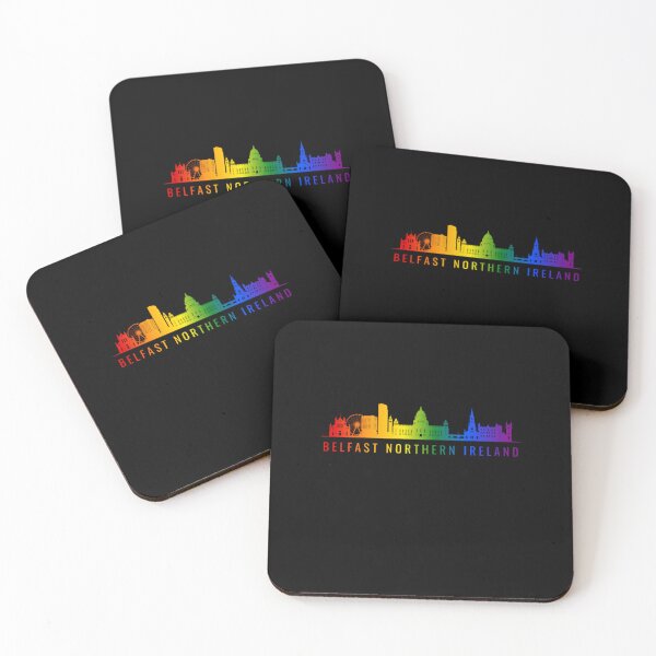 Item preview, Belfast Northern Ireland Skyline Graphic, Classic pride flag graphic, City Skyline Graphic, Cityscape, Rainbow Silhouette, City art, Landmarks, Architecture, city, cities, designed and sold by PrideBeProud.