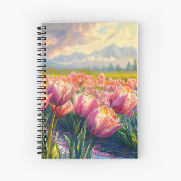 Item preview, Tulip meadow in Evening Sunlight Watercolor Painting  designed and sold by MargaretWiktor.