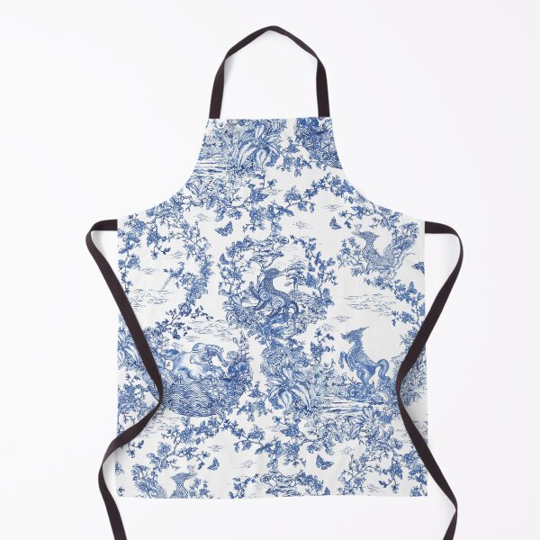 Item preview, Himmapan, midnights garden , Paradise , forest , Toile de Jouy ,wallpaper ,garden ,scenery ,botanical ,Creature ,chinoiserie , blue and white ,birds, horse , singha , butterfly designed and sold by letsgow8th.