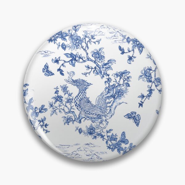 Item preview, Himmapan, midnights garden , Paradise , forest , Toile de Jouy ,wallpaper ,garden ,scenery ,botanical ,Creature ,chinoiserie , blue and white ,birds, horse , singha , butterfly designed and sold by letsgow8th.