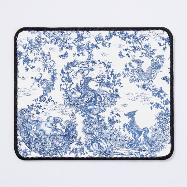 Item preview, Himmapan, midnights garden , Paradise , forest , Toile de Jouy ,wallpaper ,garden ,scenery ,botanical ,Creature ,chinoiserie , blue and white ,birds, horse , singha , butterfly designed and sold by letsgow8th.