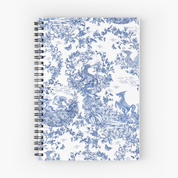 Item preview, Himmapan, midnights garden , Paradise , forest , Toile de Jouy ,wallpaper ,garden ,scenery ,botanical ,Creature ,chinoiserie , blue and white ,birds, horse , singha , butterfly designed and sold by letsgow8th.