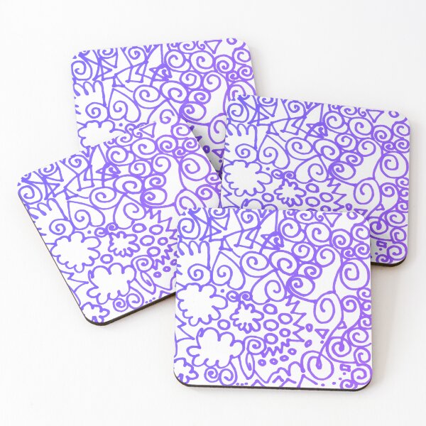 Item preview, Abstract marker drawing | blue creative artsy hand drawing line composition designed and sold by lausn.