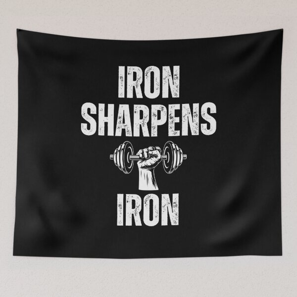 Item preview, Iron Sharpens Iron dumbbell Christian Weight Lifter cool gym designed and sold by snowry.
