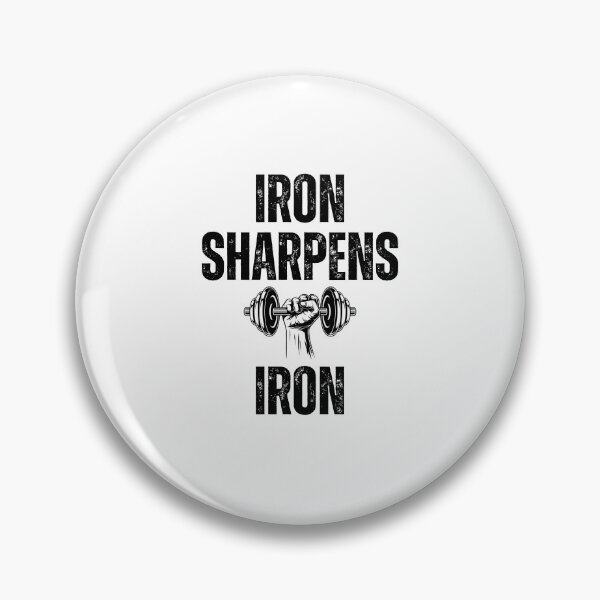 Item preview, Iron Sharpens Iron dumbbell Christian Weight Lifter workout designed and sold by snowry.