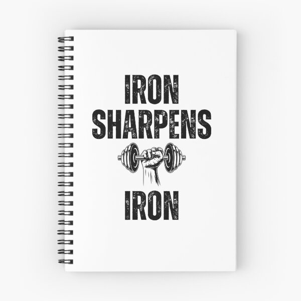 Item preview, Iron Sharpens Iron dumbbell Christian Weight Lifter workout designed and sold by snowry.