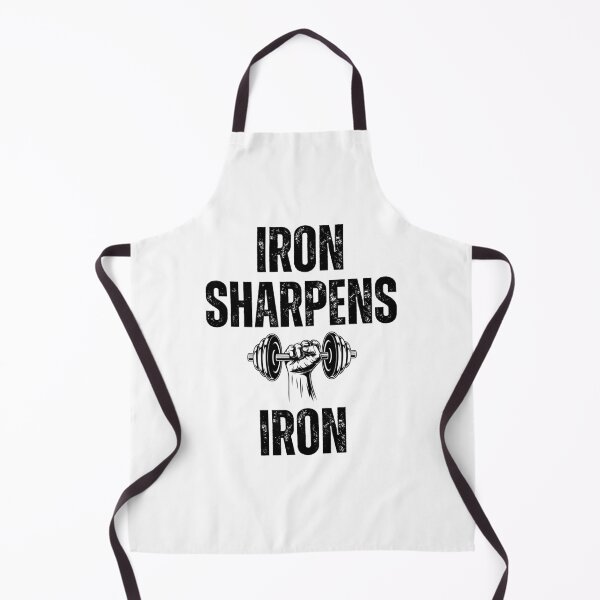 Item preview, Iron Sharpens Iron dumbbell Christian Weight Lifter workout designed and sold by snowry.
