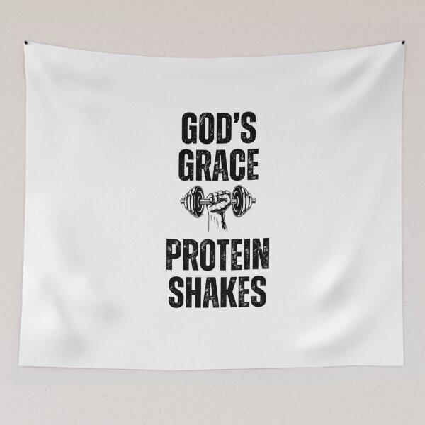 Item preview, God's Grace Protein Shakes dumbbell Christian Weight Lifter designed and sold by snowry.