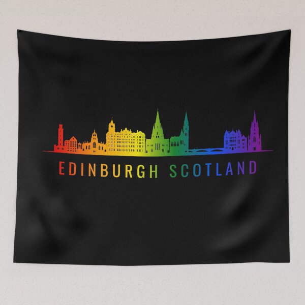 Item preview, Edinburgh Scotland Skyline Graphic, Classic pride flag graphic, City Skyline Graphic, Cityscape, Rainbow Silhouette, City art, Landmarks, Architecture, city, cities, designed and sold by PrideBeProud.