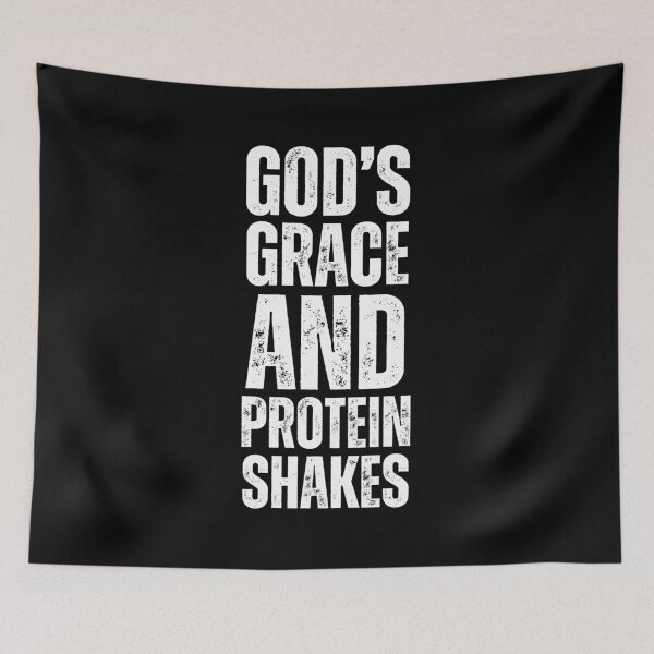 Item preview, God's Grace Protein Shakes workout Christian Weight Lifter designed and sold by snowry.