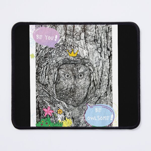 Item preview, Be Owlsome - Motivational Owl Art | Hand-drawn Owl Illustration Art Print designed and sold by binnakimart.