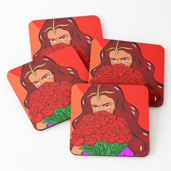 Item preview, Indian woman and red roses designed and sold by Jenny Rattina.