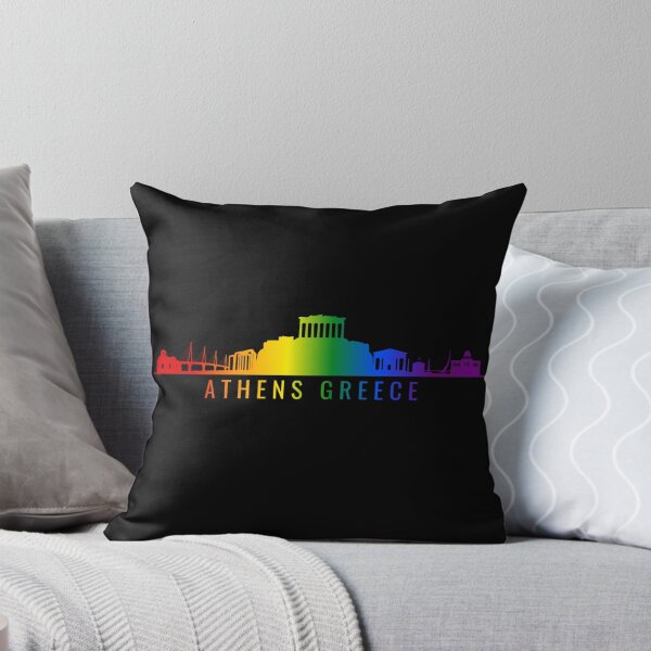 Item preview, Athens Greece Skyline Graphic, Classic pride flag graphic, City Skyline Graphic, Cityscape, Rainbow Silhouette, City art, Landmarks, Architecture, city, cities, designed and sold by PrideBeProud.