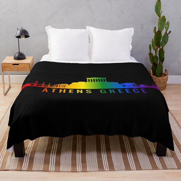 Item preview, Athens Greece Skyline Graphic, Classic pride flag graphic, City Skyline Graphic, Cityscape, Rainbow Silhouette, City art, Landmarks, Architecture, city, cities, designed and sold by PrideBeProud.
