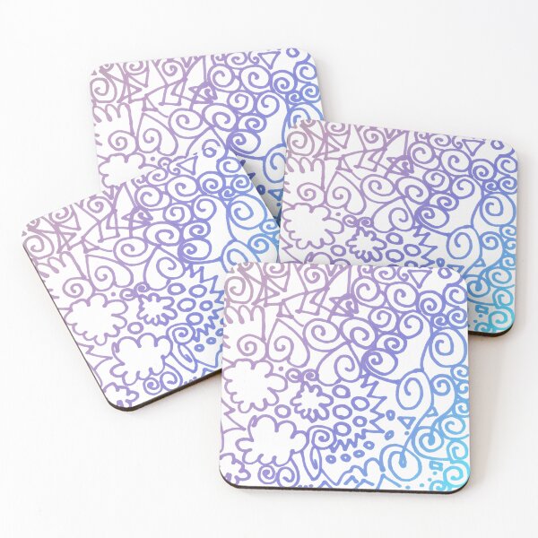 Item preview, Abstract marker drawing | blue grey creative artsy hand drawing line composition designed and sold by lausn.