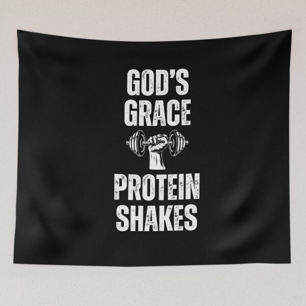 Item preview, God's Grace Protein Shakes dumbbell Christian workout gym designed and sold by snowry.