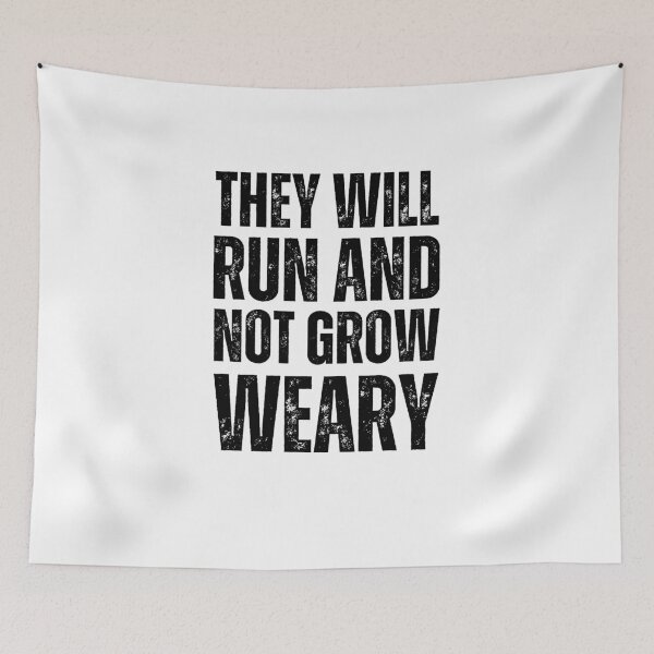 Item preview, They will Run and not Grow Weary running Christian runner designed and sold by snowry.