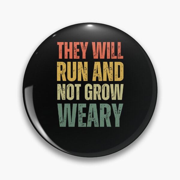 Item preview, They will Run and not Grow Weary retro Christian runner designed and sold by snowry.