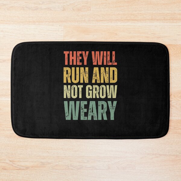 Item preview, They will Run and not Grow Weary retro Christian runner designed and sold by snowry.