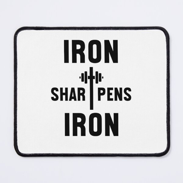 Item preview, Iron Sharpens Iron Christian workout gym cross and barbell designed and sold by snowry.
