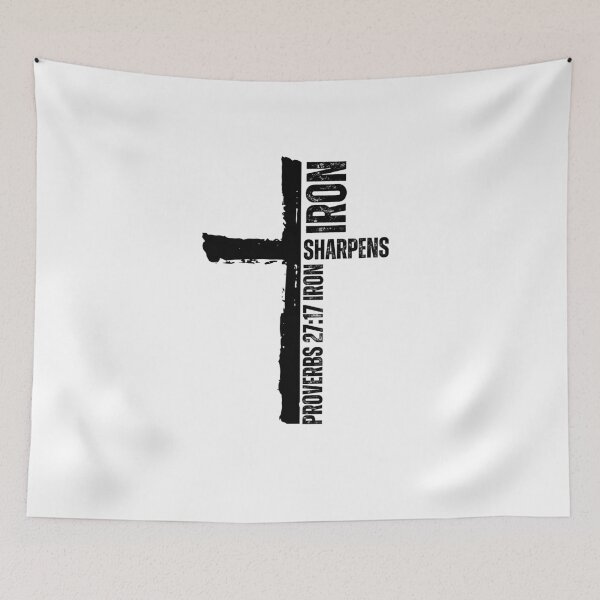 Item preview, Iron Sharpens Iron Christian faith workout gym cross designed and sold by snowry.