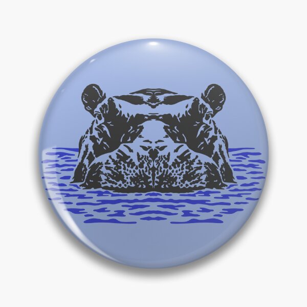Item preview, Hippo - linoprint style designed and sold by GeoCreate.