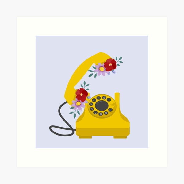 Aperçu de l'œuvre Téléphone rétro jaune chez Flowers créée et vendue par AlginaPugachova.