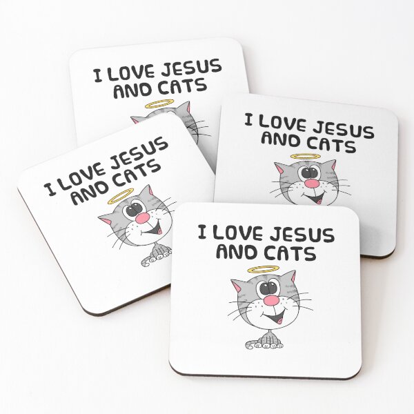 Item preview, I Love Jesus and Cats, Christian Church Funny designed and sold by doodlerob.