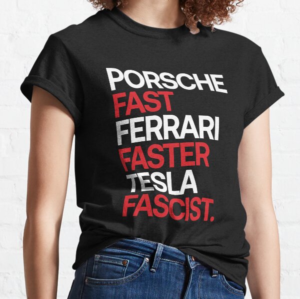 Vista previa del artículo con la obra «Camiseta fascista de Tesla», diseñado y vendido por Furz183.