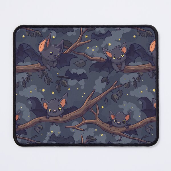 Item preview, cute black bats hanging out at night designed and sold by PoppyLaneStudio.