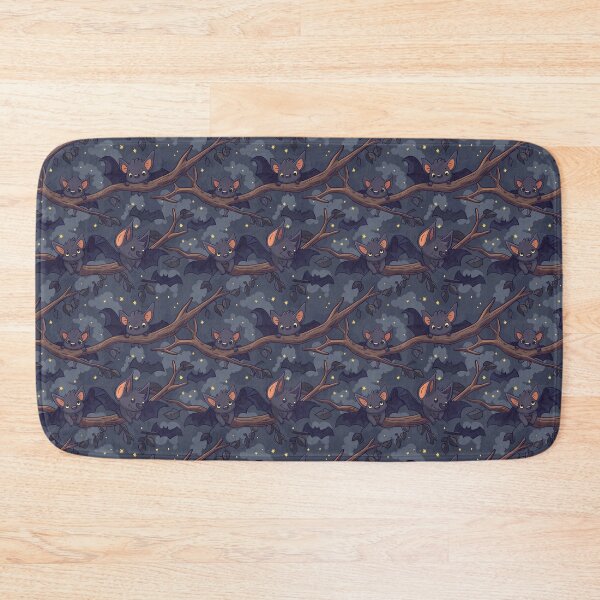 Item preview, cute black bats hanging out at night designed and sold by PoppyLaneStudio.