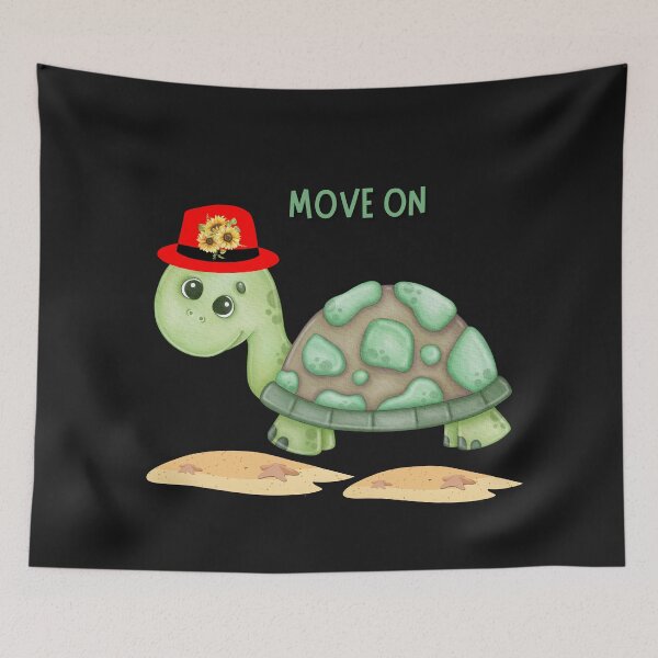 Item preview, Turtle with a sunflower hat  designed and sold by LaUnArt.