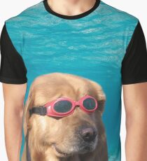 Schwimmer Hund Grafik T-Shirt