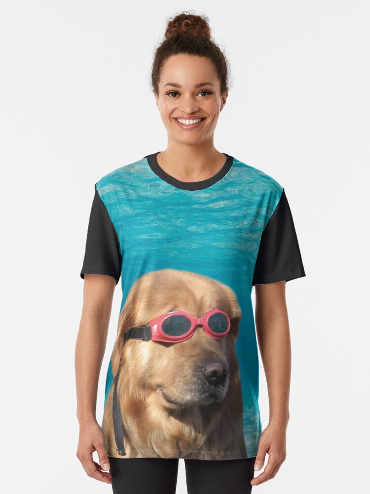 Alternate view of Swimmer Dog Graphic T-Shirt