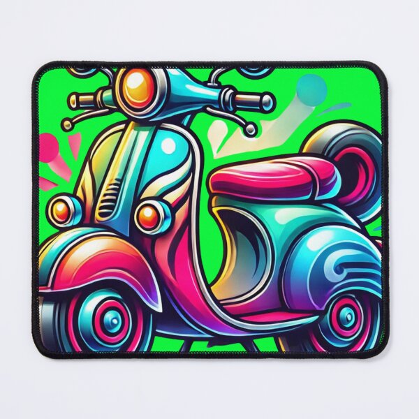 Item preview, Colorful cartoon scooter with retro design and playful details. designed and sold by BestDetailer.