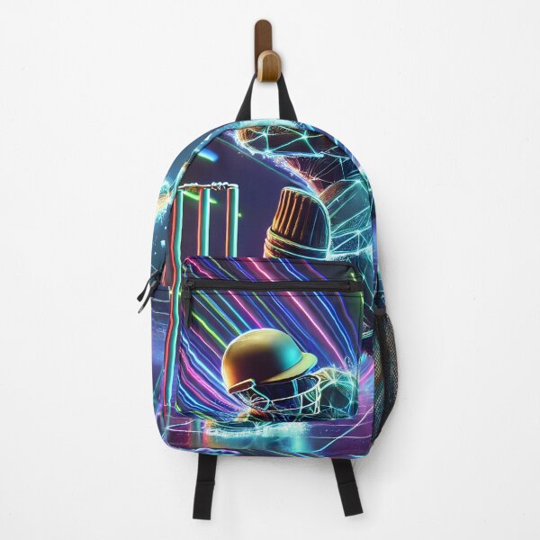 Item preview, Cyber Cricket Warrior – Futuristic Neon Sports Art designed and sold by FusionCipher.