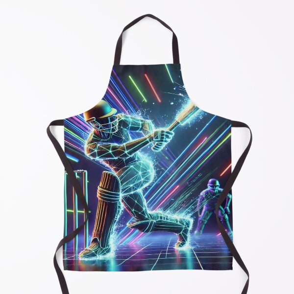 Item preview, Cyber Cricket Warrior – Futuristic Neon Sports Art designed and sold by FusionCipher.