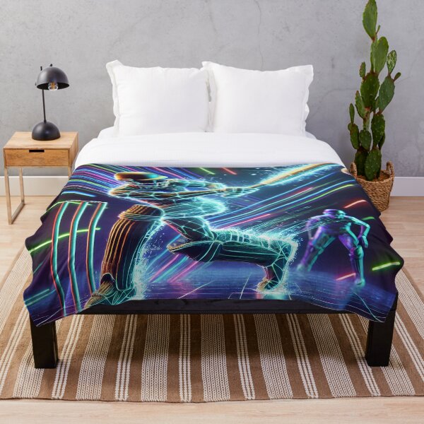 Item preview, Cyber Cricket Warrior – Futuristic Neon Sports Art designed and sold by FusionCipher.