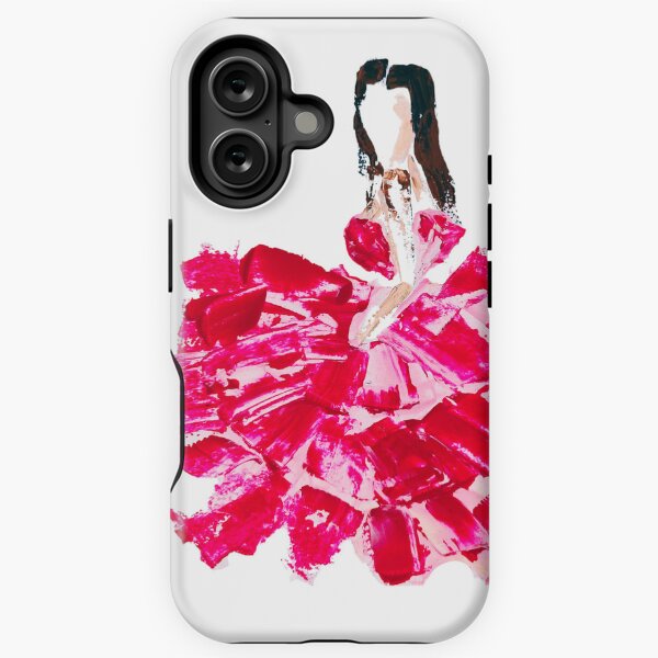 Aperçu de l'œuvre Kendall Jenner Robe Rouge Rose volante - Portrait Mode Abstrait Original  créée et vendue par Harena Grace .