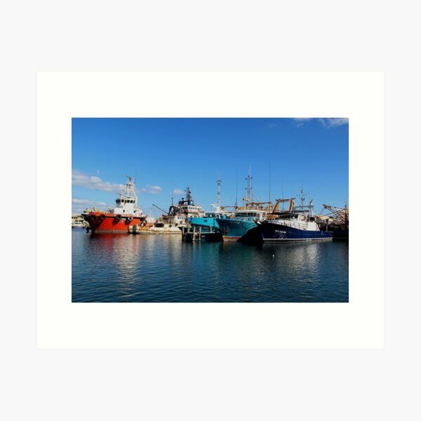 Item preview, Fishing Boats at Fremantle Port designed and sold by Aure50.