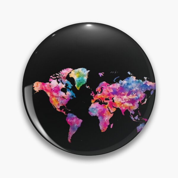 Item preview, Vibrant Watercolor World Map - Artistic Continents  designed and sold by VibeTCreations.