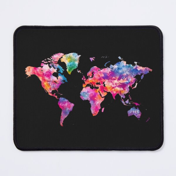 Item preview, Vibrant Watercolor World Map - Artistic Continents designed and sold by VibeTCreations.