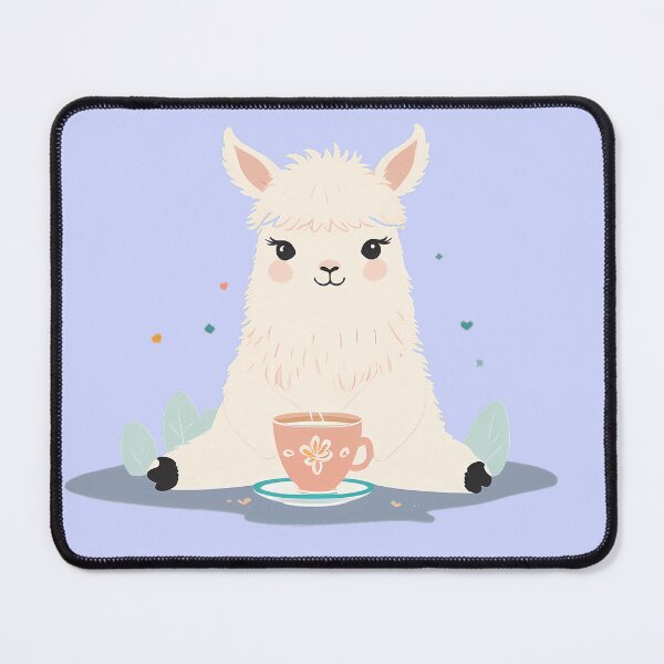 Item preview, Cute Llama having tea designed and sold by WoollenLlama.