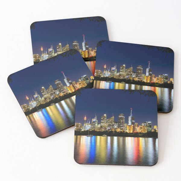 Artikelvorschau, Reflexionen der Skyline von Sydney bei Nacht entworfen und verkauft von Aure50.