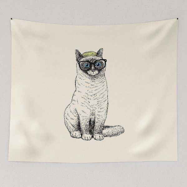 Item preview, Hipster Siamese Cat designed and sold by Huebucket.