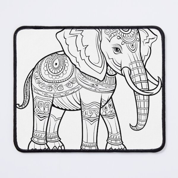 Item preview, Elephant Coloring Page Pattern  designed and sold by DavidColoring.