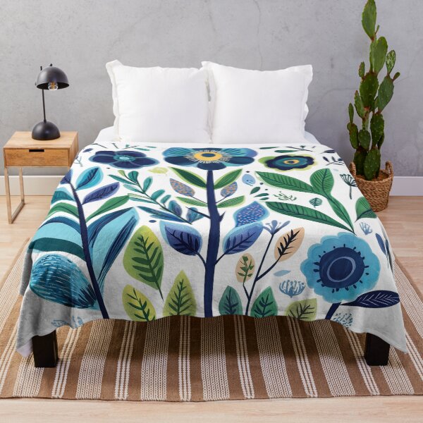 Item preview, Blue Flowers In Boho Style, Folklore Motif (no. 4) designed and sold by Animals, Nature & Landscapes.