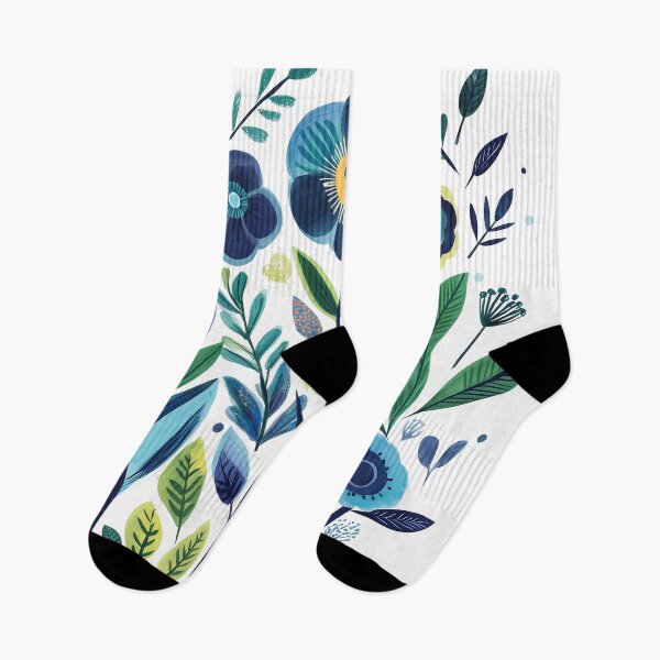 Item preview, Blue Flowers In Boho Style, Folklore Motif (no. 4) designed and sold by Animals, Nature & Landscapes.