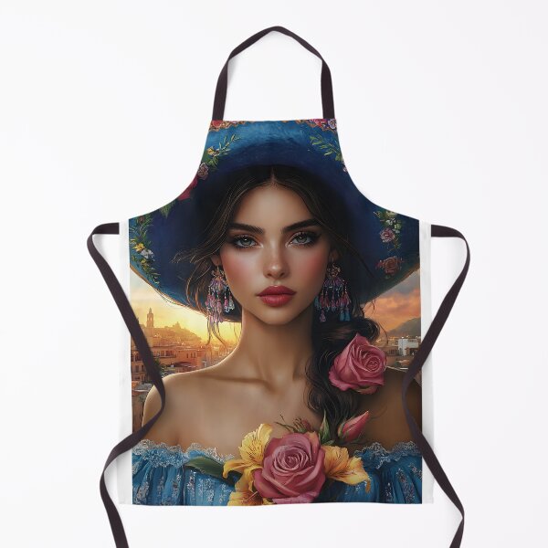 Item preview, Elegant woman with floral hat at sunset in rural setting designed and sold by Artessie.